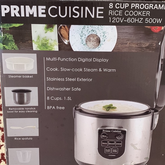 8 cups programmable rice cooker with steamer basket. - Picture 2 of 5